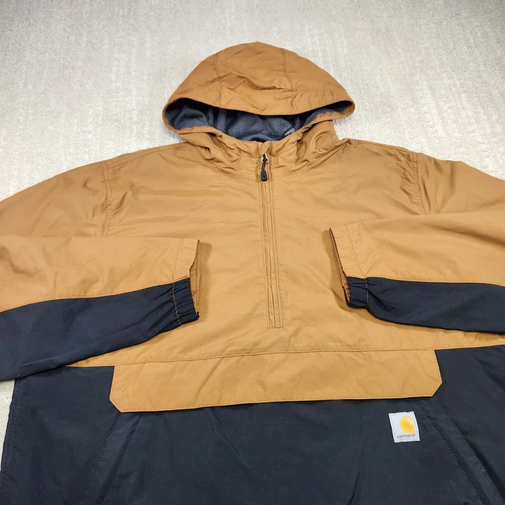 Carhartt Jacket Men Large Rain Defender Rockford Anorak 1/2 Zip Pullover Work
